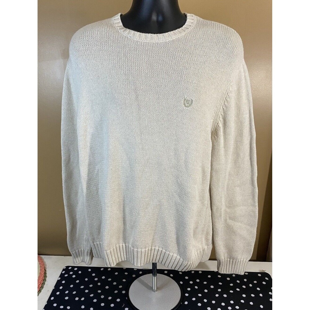 Chaps Men’s Ivory Cream  Color Pullover Sweater Size XL